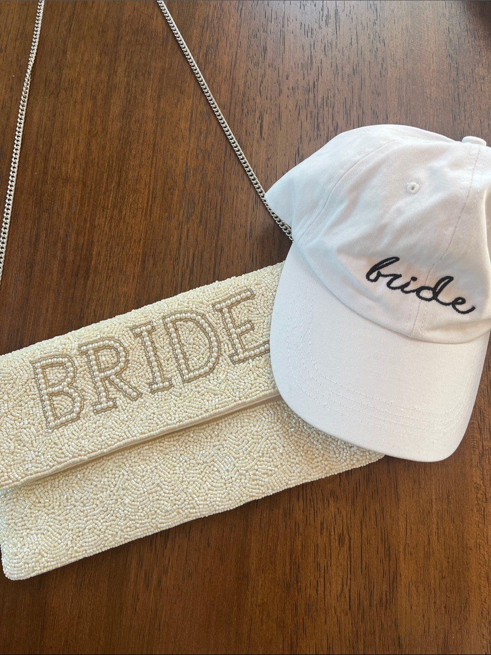 Beaded Bride Shoulder Bag & Bride Baseball Cap | Bridal Bundle